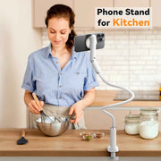 Gooseneck Tablet Stand Holder Phone Holder Stand with Adjustable Flexible Long Arm for Bed Lazy Bracket 4.7-13