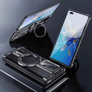For Huawei Mate X2/X3/X5/X6 Phone Case with 360°Rotate Ring Stand Magsafe Metal Frameless Case Bumper Protective Cover