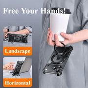 Metal Frameless Case for iPhone 17 Pro/Pro Max/17 Air Phone Case with 360° Rotatable Stand Magsafe Protective Shockproof