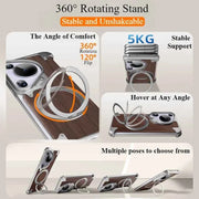 Phone Case for Huawei Pura 70 Ultra with 360° Rotatable Stand Wooden Metal Frame Shockproof Magnetic Protective Cover
