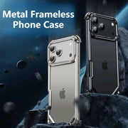 Metal Frameless Phone Case for iPhone Ultra-thin Magsafe Phone Case Air Cushion Shockproof