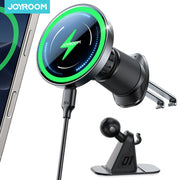 Magnetic Car Phone Holder Mount Dashboard & Air Vent Wirelees Charging Phone Holder For iPhone