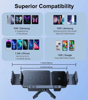 Car Wireless Charger 15W Fold Screen Phone Stand Fast Charging Car Vent Mount Phone Holder for Samsung iPhone Google - NeoFrame