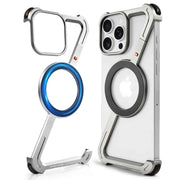 Metal Frameless Z-Shape Phone Case for iPhone Case Magnetic Minimalist Slim Dropproof Protective Cover