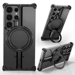 Frameless Phone Case for Samsung Galaxy S25 Ultra Magnetic Wireless Charging Phone Back Cover Shockproof Bumper Ring