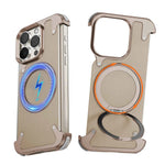 Magnetic Leather Phone Case for iPhone with 360° Rotatable Ring Stand Premium Luxury Dropproof Slim Cover