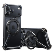 Metal Frameless Case for iPhone 17 Pro/Pro Max/17 Air Phone Case with 360° Rotatable Stand Magsafe Protective Shockproof