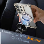 Frameless Phone Case for Samsung Galaxy S25 Ultra Magnetic Wireless Charging Phone Back Cover Shockproof Bumper Ring