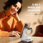3-in-1 Magnetic Wireless Charging Station Wireless Phone Charger Stand for iPhone & for iWatch & for AirPods