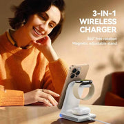 3-in-1 Magnetic Wireless Charging Station Wireless Phone Charger Stand for iPhone & for iWatch & for AirPods