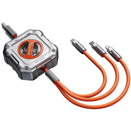 3 in 1 Retractable Charging Cable USB Charge Cable with Lightning &Type C & Micro USB Multi Fast Charger Cord for Phone - NeoFrame