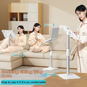 Floor Reading Stand 43-78cm Height Adjustable Tablet Stand Book Shelf Liftable Reading Table Foldable Pad Laptop Holder - NeoFrame