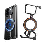 Metal Frameless Phone Case for Google Pixel 9/9 Pro/9 Pro XL/9 Pro Fold Magnetic Kickstand Protective Slim Cover Bumper