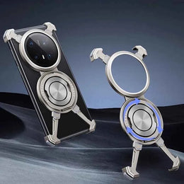 Metal Bezel-less for Huawei Mate 70/Pro/Pro+ Phone Case with Stand 360° Rotatable Magsafe Shockproof Protective Cover