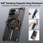Metal Frameless Phone Case for Google Pixel 9/9 Pro/9 Pro XL/9 Pro Fold Magnetic Kickstand Protective Slim Cover Bumper