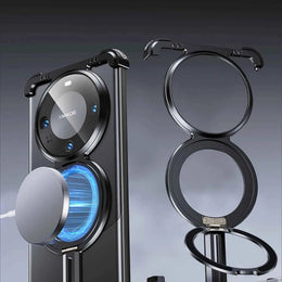 Aluminum Alloy Shell for Huawei Mate 60 Pro+ Phone Case Metal Borderless Shockproof Protective Cover Magnetic Holder