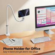 Gooseneck Tablet Stand Holder Phone Holder Stand with Adjustable Flexible Long Arm for Bed Lazy Bracket 4.7-13