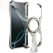 Magnetic Phone Case for iPhone Slim Phone Protective Cover Shockproof Bumper Kickstand Landyard