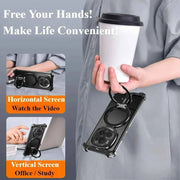 Aluminum Alloy Phone Case for Honor Magic 6/6 Pro with Stand Thin Magnetic Metal Frameless Protective Cover Shock Proof