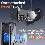 Magnetic Slim Phone Case for Samsung Galaxy S23/S24 Ultra Baze-less Phone Protective Cover Magsafe Finger Ring Holder