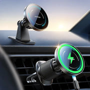 Magnetic Car Phone Holder Mount Dashboard & Air Vent Wirelees Charging Phone Holder For iPhone