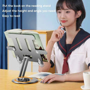 Metal Tablet Stand for Desk Adjustable Tablet Holder 360 Degreee Rotatable Laptop Mount for Office Room Reading Stand