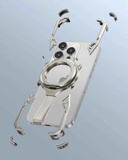 Magnetic Phone Case for iPhone Slim Phone Protective Cover Shockproof Bumper Kickstand Landyard