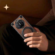 Walnut Phone Case for Huawei Mate X5 & X3 Bezel-less Phone Cover with Magnetic Kickstand Solid Wood Protective Shell