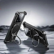 Metal Frameless Phone Case for Xiaomi 14/14Pro/14 Ultra Wireless Charging Phone Cover Shockproof Bumper Hidden Stand