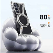 For Samsung Z Fold 5/6/ W24 Metal Phone Case Bezel-less Phone Cover for Samsung Folding Screen Shell Magnetic Stand