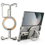 Case for Samsung Galaxy Z Fold 5/6 Magnetic Phone Cover w/ Magsafe Kickstand Slim Shockproof Metal Phone Case Cover