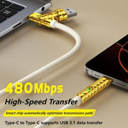 240W 4-in-1 Charging Cable 1.68m USB A/C to C/Lightning w/ Light for iPhone 17 16 15/MacBook Air/iPad/Samsung/Switch 2 - NeoFrame