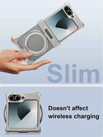 Phone Case for Samsung Galaxy Z Flip 6 with 360° Rotatable Stand Metal Magnetic Frameless Protective Cover Shockproof