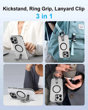 iPhone  Phone Case with Magsafe 360°Rotatable Magnetic Ring Stand Transparent Bumper Protective Cover