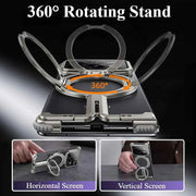 Metal Magnetic Phone Case for Xiaomi MIX Fold 4 with 360° Rotatable Stand Frameless Shockproof Protective Cover Alloy