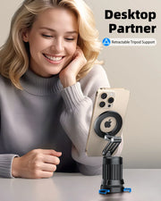 Magnetic Phone Holder Stand Airplane for Travel Essential Foldable Desktop Phone Stand for iPhone with Tripod Base - NeoFrame