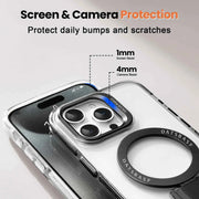 Phone Case for iPhone Dropproof Phone Cover w/ 360° Rotate Magsafe Ring Stand Bumper Silicone Lanyard