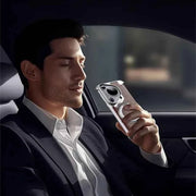 Phone Case for Huawei Pura 70 Ultra with 360° Rotatable Stand Wooden Metal Frame Shockproof Magnetic Protective Cover