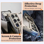 Frameless Phone Case for Samsung Galaxy S25 Ultra Magnetic Wireless Charging Phone Back Cover Shockproof Bumper Ring