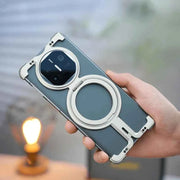 For Huawei Mate X2/X3/X5/X6 Phone Case with 360°Rotate Ring Stand Magsafe Metal Frameless Case Bumper Protective Cover