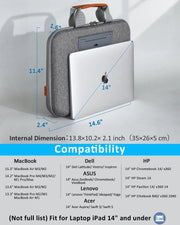Laptop Case & Lap Desk Notebook Case for 14 Inch Tablet Sleeve Cover Bag Waterproof Travel Business Computer Briefcase - NeoFrame