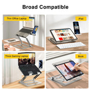 Metal Laptop Stand for Macbook Tablet Portable Notebook Stand Height Adjustable Cooling Holder for 10-17 inch Computer - NeoFrame