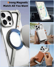 Metal Frameless Z-Shape Phone Case for iPhone Case Magnetic Minimalist Slim Dropproof Protective Cover