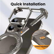 Metal MagSafe Case for iPhone — Bezel-less Magnetic Bumper with 360° Ring Holder