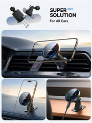 Magnetic Car Phone Holder Mount Dashboard & Air Vent Wirelees Charging Phone Holder For iPhone