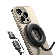 Magnetic Wireless Charger 15W Max Fast Wireless Charging Compatible with iPhone 15 14  Works with USB-A & USB-C Chargers