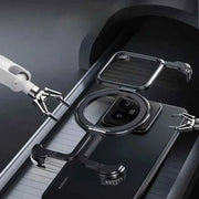 Metal Frameless Phone Case for Xiaomi 14/14Pro/14 Ultra Wireless Charging Phone Cover Shockproof Bumper Hidden Stand