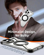 Metal Frameless Z-Shape Phone Case for iPhone Case Magnetic Minimalist Slim Dropproof Protective Cover