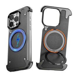 Magnetic Leather Phone Case for iPhone with 360° Rotatable Ring Stand Premium Luxury Dropproof Slim Cover