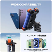 Motorcycle Phone Mount Adjustable Cell Bike Holder Bicycle Scooter Handlebar Cradle Clip Upgrade Phone Holder Mount